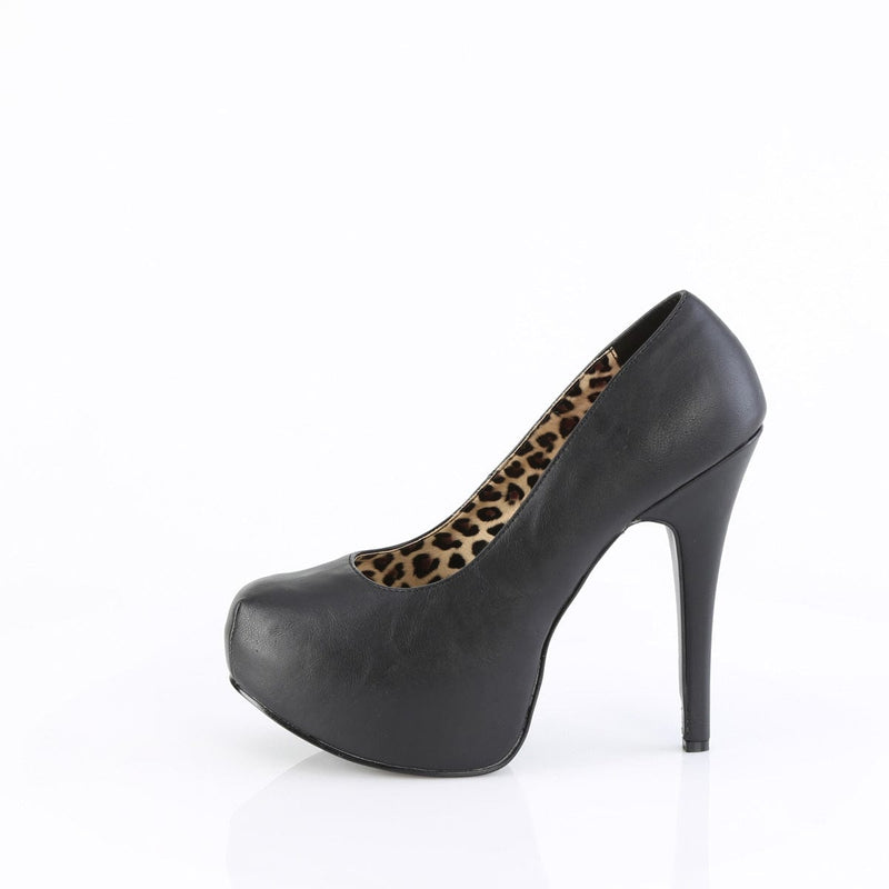 Pleaser Pink Label TEEZE-06W Pump (Black Faux Leather)