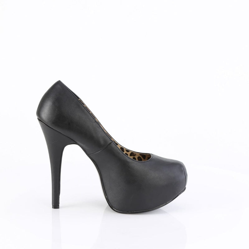 Pleaser Pink Label TEEZE-06W Pump (Black Faux Leather)