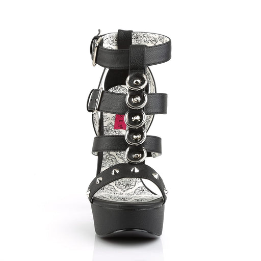 Pleaser Pink Label TEEZE-42W Sandal (Black Faux Leather)