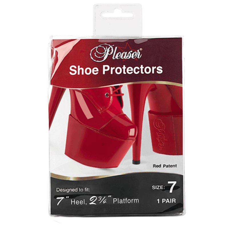 Pleaser Pleaser Patent Shoe Protectors – 7” Heel Platform Covers 7 Inch for ADORE/SKY (SP-7H) / Red / 5