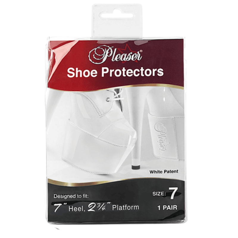 Pleaser Pleaser Patent Shoe Protectors – 7” Heel Platform Covers 7 Inch for ADORE/SKY (SP-7H) / White / 5