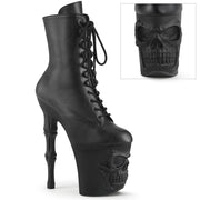 Pleaser RAPTURE-1020 Platform Ankle Boot (Black Faux Leather/Black Matte)