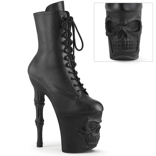 Pleaser RAPTURE-1020 Platform Ankle Boot (Black Faux Leather/Black Matte)