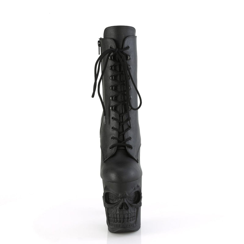 Pleaser RAPTURE-1020 Platform Ankle Boot (Black Faux Leather/Black Matte)