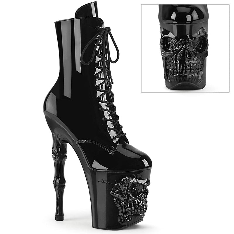 Pleaser RAPTURE-1020 Platform Ankle Boot (Black Patent/Black)