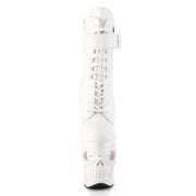 Pleaser RAPTURE-1020STR-LT Platform Ankle Boot (White Faux Leather/White Matte)