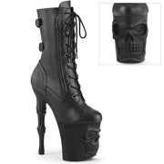 Pleaser RAPTURE-1047 Platform Mid-Calf Boot (Black Faux Leather/Black Matte)
