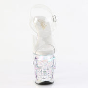 Pleaser RAPTURE-808HT Platform Sandal (Clear/Holo Tinted)
