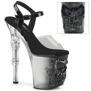 Pleaser RAPTURE-808T-1 Platform Sandal (Smoke-Black/Black-Clear Ombre)