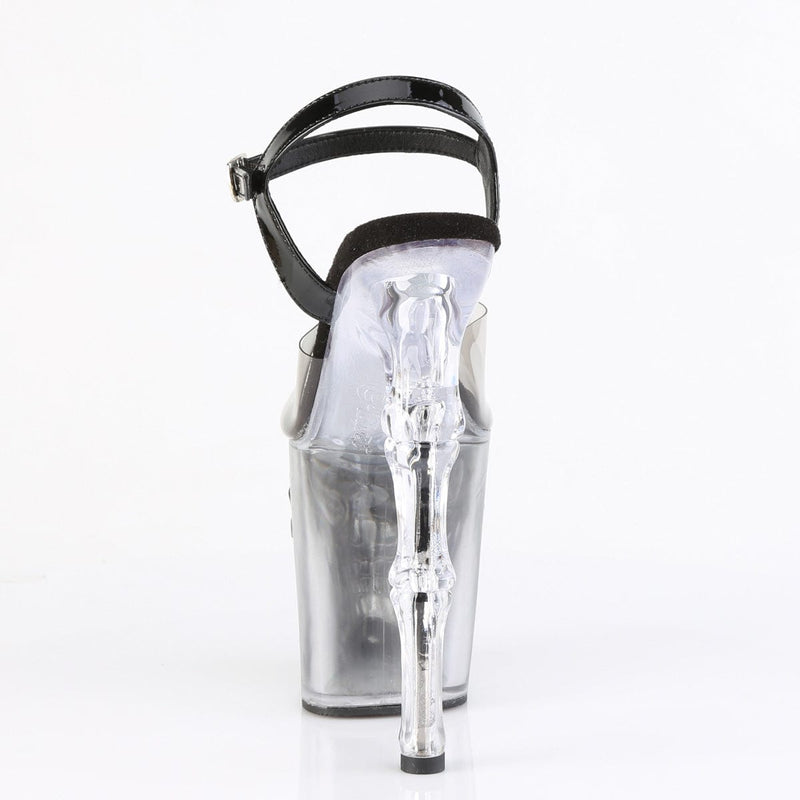 Pleaser RAPTURE-808T-1 Platform Sandal (Smoke-Black/Black-Clear Ombre)