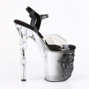 Pleaser RAPTURE-808T-1 Platform Sandal (Smoke-Black/Black-Clear Ombre)