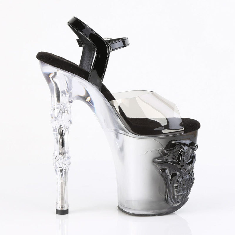 Pleaser RAPTURE-808T-1 Platform Sandal (Smoke-Black/Black-Clear Ombre)