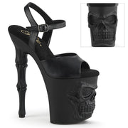 Pleaser RAPTURE-809 Platform Sandal (Black Faux Leather/Black Matte)