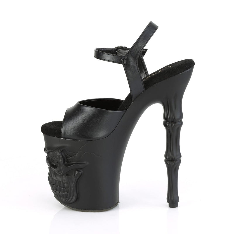 Pleaser RAPTURE-809 Platform Sandal (Black Faux Leather/Black Matte)
