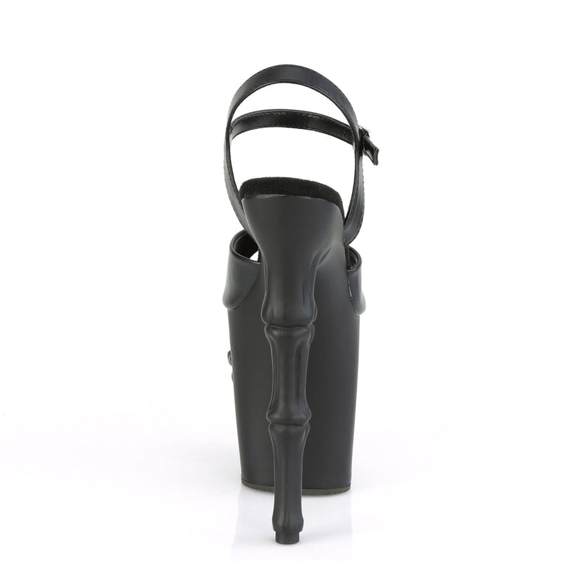 Pleaser RAPTURE-809 Platform Sandal (Black Faux Leather/Black Matte)
