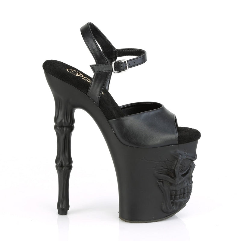 Pleaser RAPTURE-809 Platform Sandal (Black Faux Leather/Black Matte)