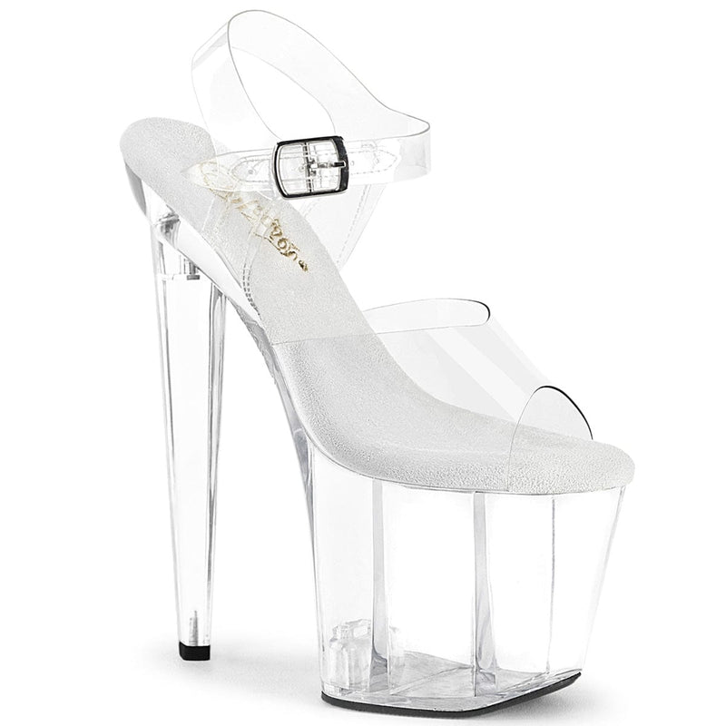 Pleaser RAZZLE-808 Platform Sandal (Clear/Clear)