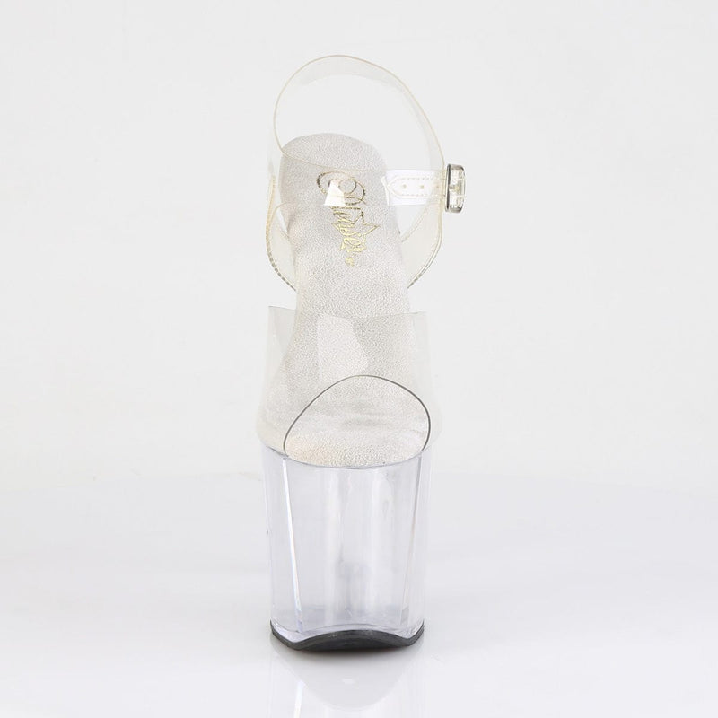 Pleaser RAZZLE-808 Platform Sandal (Clear/Clear)