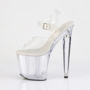 Pleaser RAZZLE-808 Platform Sandal (Clear/Clear)
