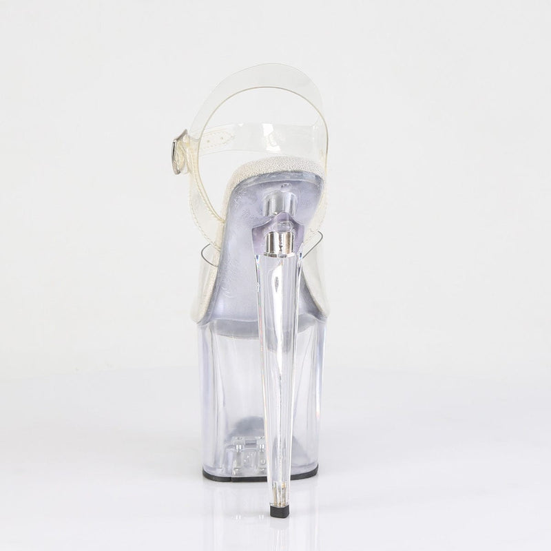Pleaser RAZZLE-808 Platform Sandal (Clear/Clear)
