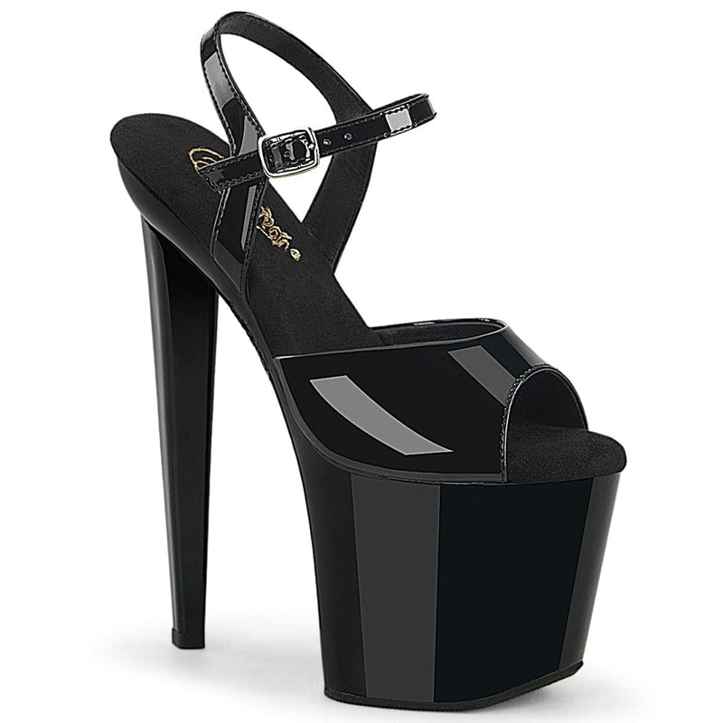 Pleaser RAZZLE-809 Platform Sandal (Black Patent/Black)