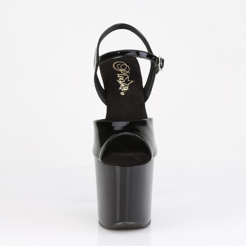 Pleaser RAZZLE-809 Platform Sandal (Black Patent/Black)