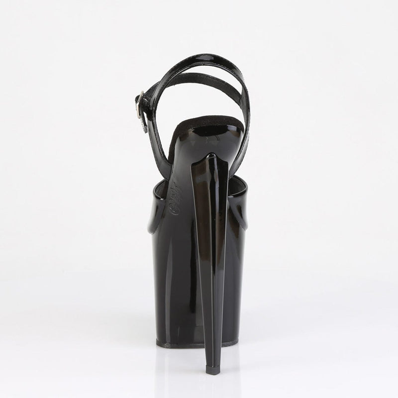 Pleaser RAZZLE-809 Platform Sandal (Black Patent/Black)