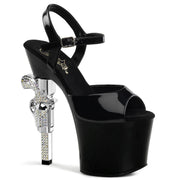 Pleaser REVOLVER-709 Platform Sandal (Black/Black) 5
