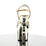 Pleaser REVOLVER-709G Platform Sandal (Gold Multi Glitter/Gold Chrome)