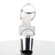 Pleaser REVOLVER-709G Platform Sandal (Silver Multi Glitter/Silver Chrome)
