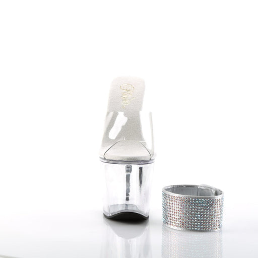 Pleaser REVOLVER-712 Platform Sandal (Clear/Clear)