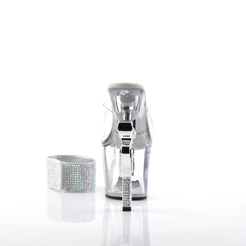 Pleaser REVOLVER-712 Platform Sandal (Clear/Clear)