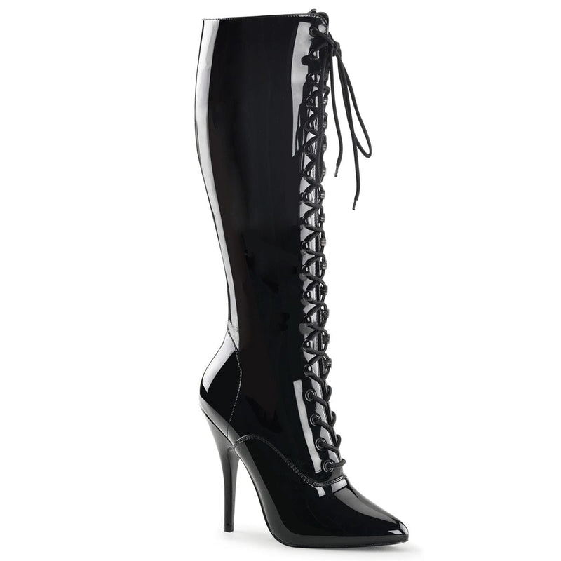 Pleaser SEDUCE-2020 Knee High Boot (Black Patent) 6