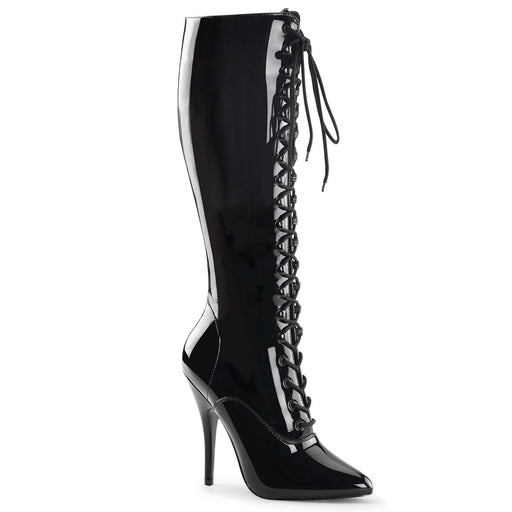 Pleaser SEDUCE-2020 Knee High Boot (Black Patent) 6