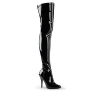 Pleaser SEDUCE-3000 Thigh High Boot (Black Stretch Patent) 6
