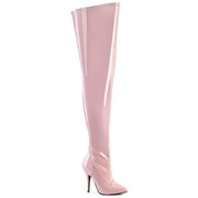 Pleaser SEDUCE-3000WC Platform Thigh High Boot (Baby Pink Stretch Patent) 6