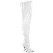 Pleaser SEDUCE-3000WC Thigh High Boot (White Stretch Patent) 6