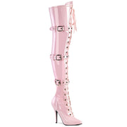 Pleaser SEDUCE-3028 Thigh High Boot (Baby Pink Stretch Patent) 6