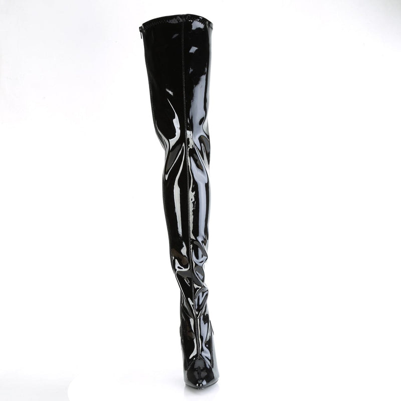 Pleaser SEDUCE-4000 Crotch High Boot (Black Stretch Patent)