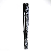 Pleaser SEDUCE-4000SLT Crotch High Boot (Black Stretch Patent)