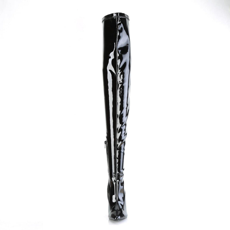 Pleaser SEDUCE-4000SLT Crotch High Boot (Black Stretch Patent)