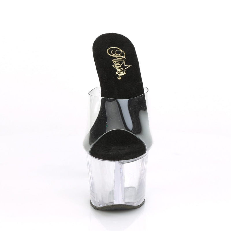 Pleaser SKY-301 Platform Slide (Clear-Black/Clear)