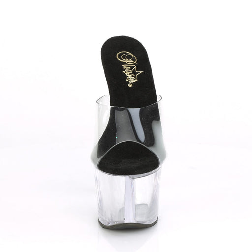 Pleaser SKY-301 Platform Slide (Clear-Black/Clear)