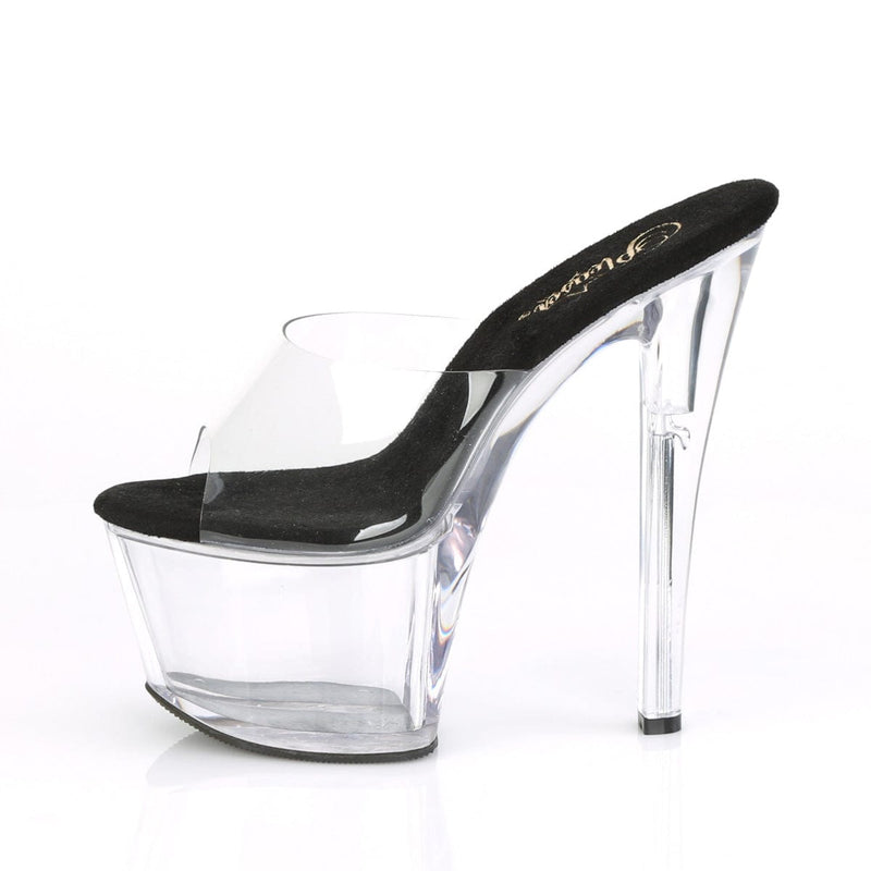 Pleaser SKY-301 Platform Slide (Clear-Black/Clear)