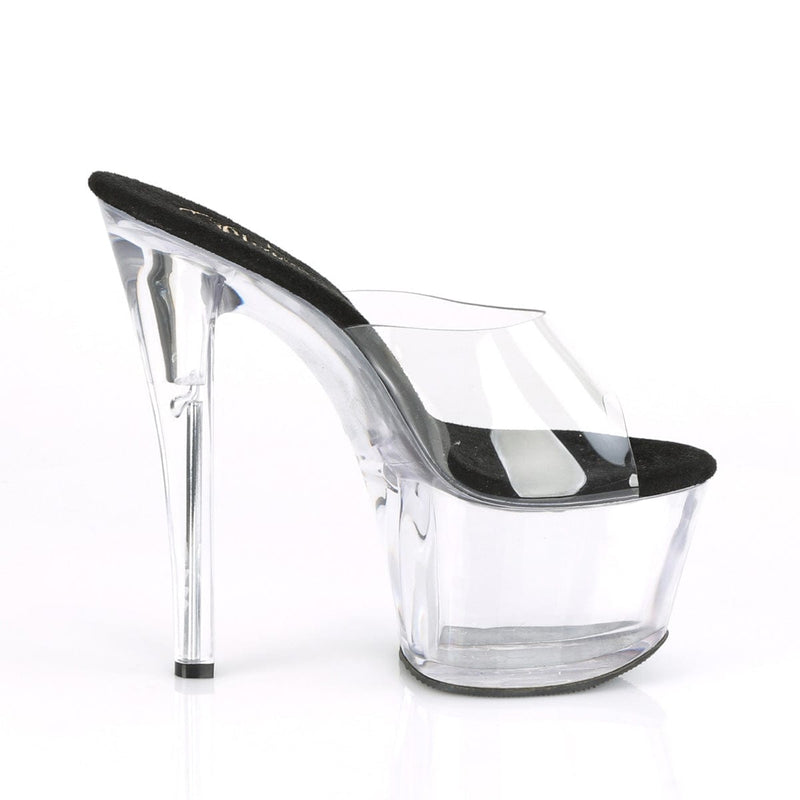 Pleaser SKY-301 Platform Slide (Clear-Black/Clear)