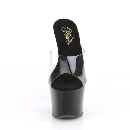Pleaser SKY-301CRS Platform Slide (Clear/Black-Silver AB Rhinestone)
