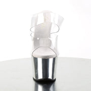 Pleaser SKY-302 Platform Slide (Clear/Silver Chrome)