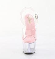 Pleaser SKY-308 Platform Sandal (Clear-B.Pink/Clear)