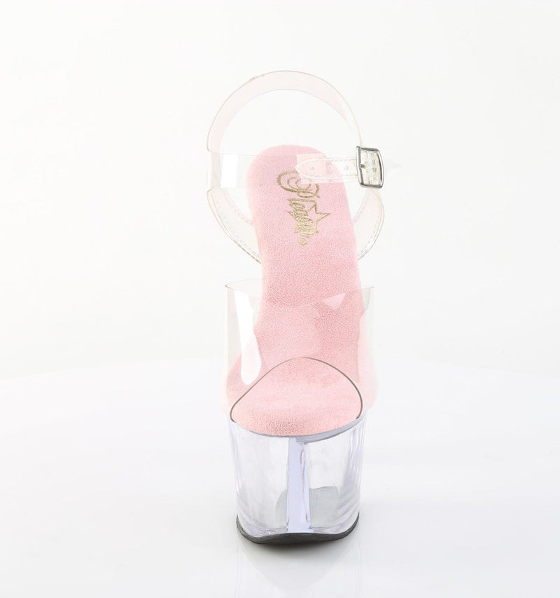 Pleaser SKY-308 Platform Sandal (Clear-B.Pink/Clear)