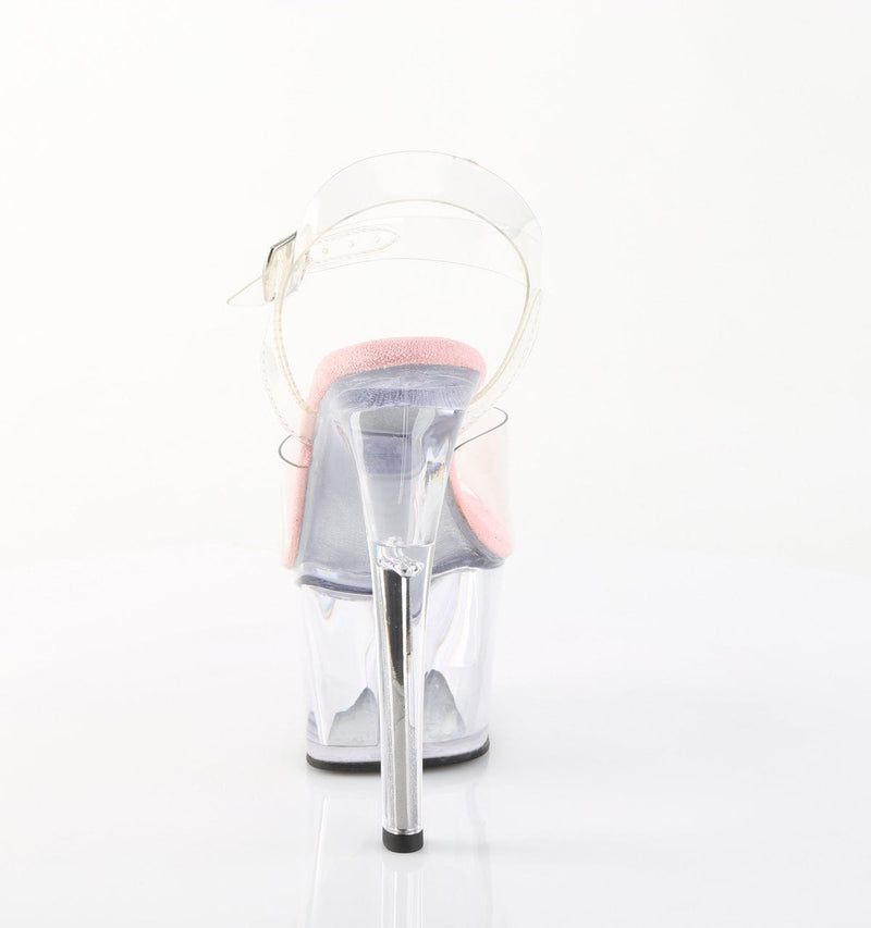 Pleaser SKY-308 Platform Sandal (Clear-B.Pink/Clear)